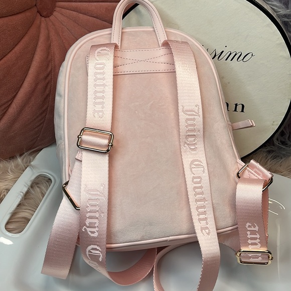 JUICY COUTURE BABY PINK VELVET BACKPACK π - Picture 4 of 11